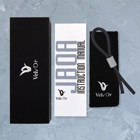 Velv'Or JBoa regulowany pierścień intymny silikonowo-stalowy czarny 13cm