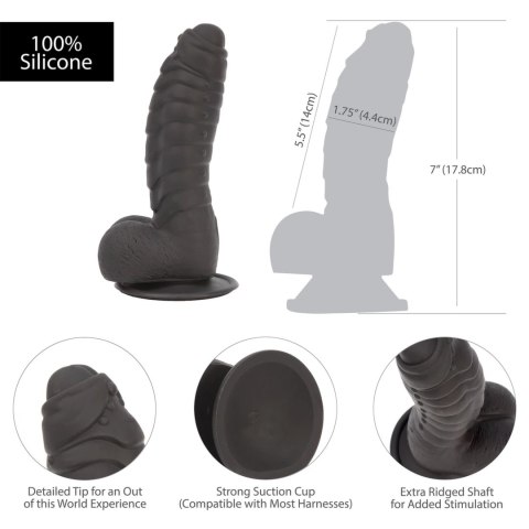 Addiction Ben Dong 18 cm Black - silikonowa anatomiczna forma, prążkowana