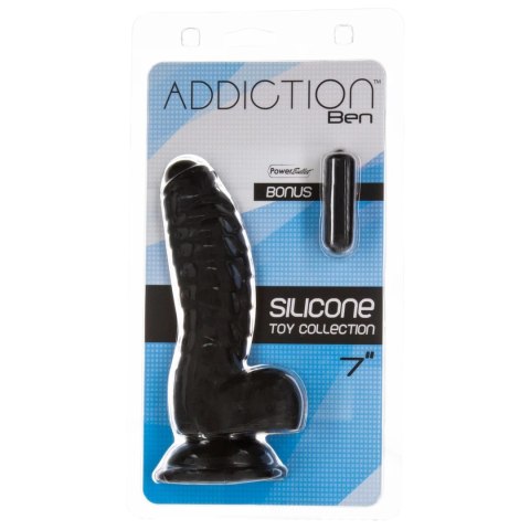 Addiction Ben Dong 18 cm Black - silikonowa anatomiczna forma, prążkowana