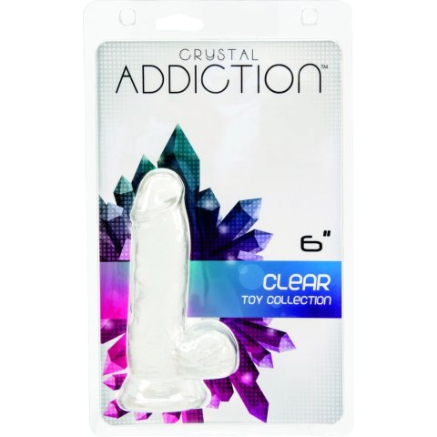 Addiction Crystal Addiction Clear 15 cm - przezroczysty model z przyssawką