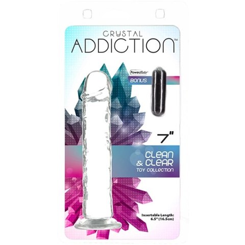 Addiction Crystal Addiction Vertical 18cm - Transparentny model TPE z przyssawką