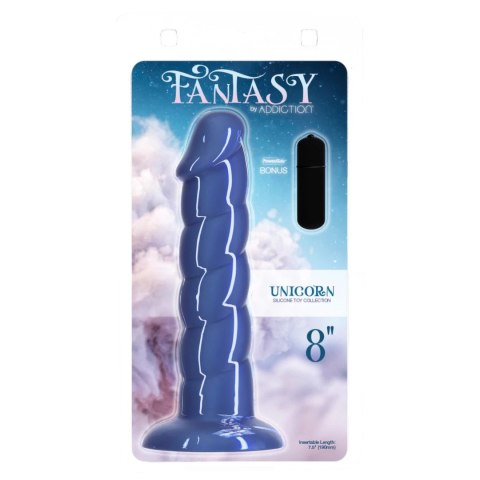 Addiction Fantasy Unicorn Blue 20 cm silikonowy model z przyssawką