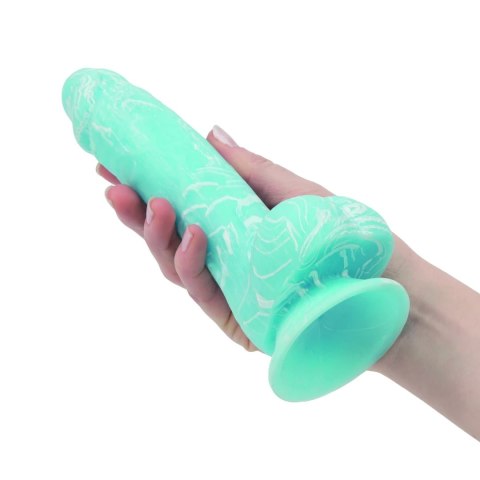 Addiction Luke Glow in the Dark Blue 19 cm - Model silikonowy z przyssawką