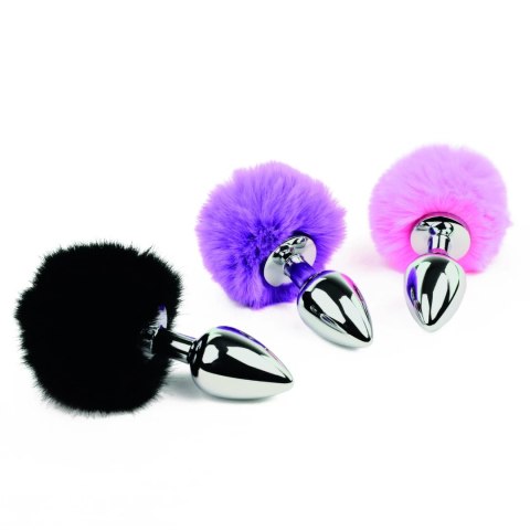 FeelzToys Bunny Tails Purple - metalowy korek z ozdobnym futerkiem