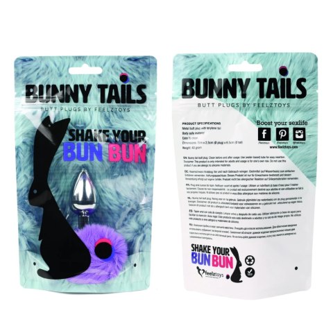 FeelzToys Bunny Tails Purple - metalowy korek z ozdobnym futerkiem