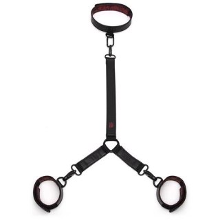 Fifty Shades of Grey Sweet Anticipation - obroża z mankietami, czarno-czerwona