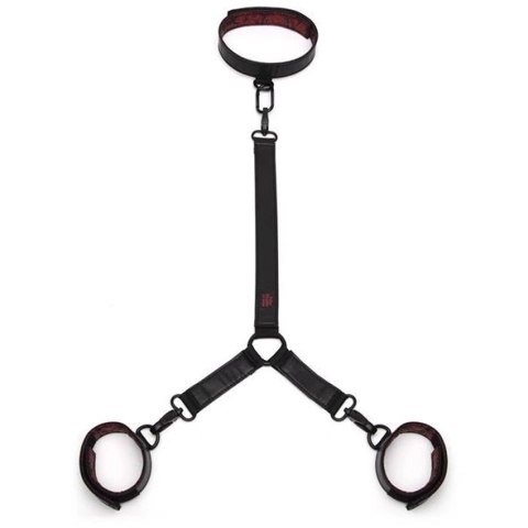 Fifty Shades of Grey Sweet Anticipation - obroża z mankietami, czarno-czerwona