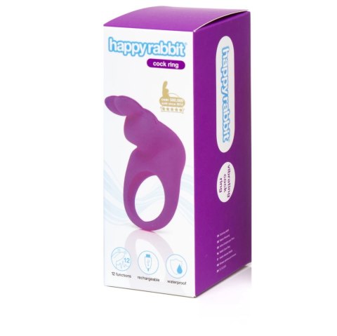 Happy Rabbit Pierścień Wibrujący Purple 12 Trybow Silikonowy USB