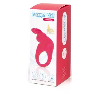 Happy Rabbit Pierścień Wibrujący Rożowy 12 Trybow USB Wodoodporny