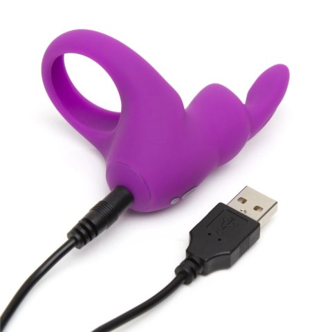 Happy Rabbit Pierścień Wibrujący Rożowy 12 Trybow USB Wodoodporny