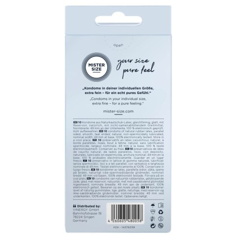 Mister Size 49 mm - precyzyjnie dopasowane prezerwatywy 10 sztuk