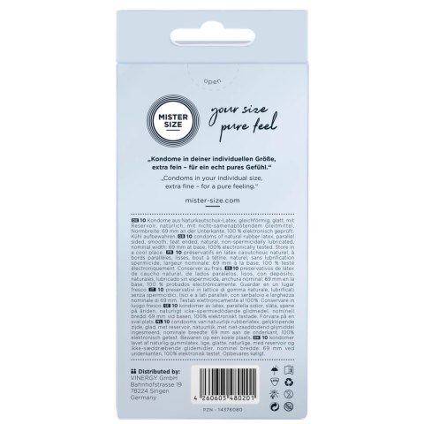 Mister Size 69 mm - precyzyjne prezerwatywy, opakowanie 10 sztuk