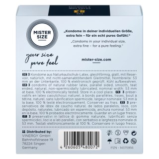 Mister Size Prezerwatywy 53 mm - 3 sztuki, dopasowany rozmiar