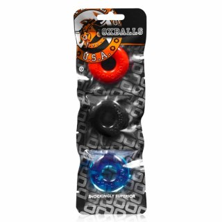 Oxballs Ringer Do-Nut 1 3-pack Multi - Elastyczne pierścienie FLEX-TPR
