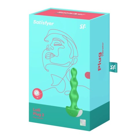 Satisfyer Lolli Plug 2 Green - Wibrująca wtyczka silikonowa, 12 trybow