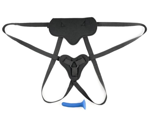 Sportsheets New Comers Set Special Edition - system z uprzężą i silikonowym modułem 13,3 cm niebieski