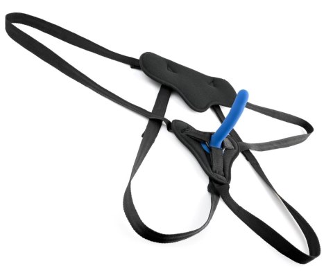 Sportsheets New Comers Set Special Edition - system z uprzężą i silikonowym modułem 13,3 cm niebieski