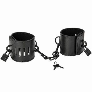 Sportsheets S&M Shadow Locking Cuffs kajdanki z zamkiem, czarne, 25 cm