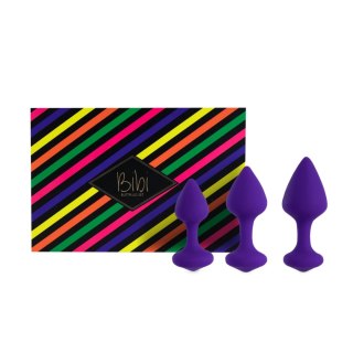 FeelzToys Bibi Purple - Zestaw 3 elastycznych zatyczek, silikon