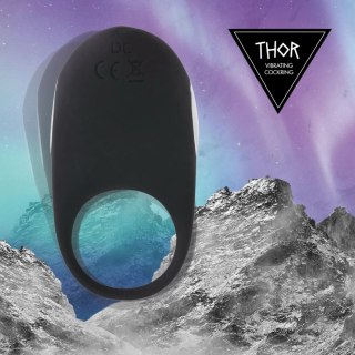 FeelzToys Thor Black - pierścień wibrujący, silikonowy, ładowany USB