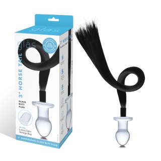 Glas Horse Tail szklany plug z dekoracyjnym ogonem, 7,6 cm