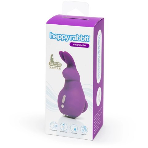 Happy Rabbit Mini Ears Purple - Kompaktowy masażer silikonowy USB