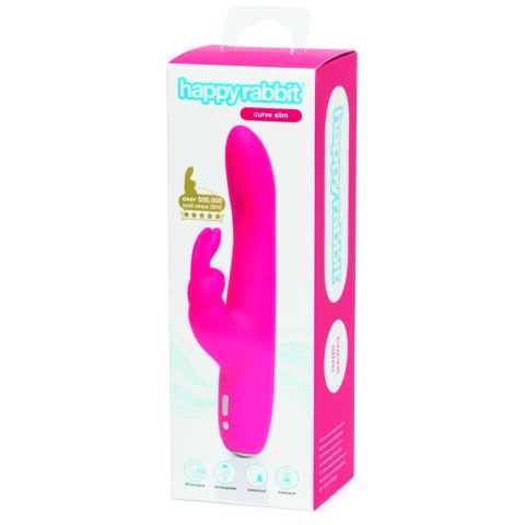 Lovehoney Happy Rabbit Curve Slim Pink - smukły model z podwojnym systemem wibracji