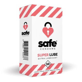 Safe Super Lube prezerwatywy z intensywnym nawilżeniem 10 sztuk