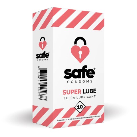 Safe Super Lube prezerwatywy z intensywnym nawilżeniem 10 sztuk