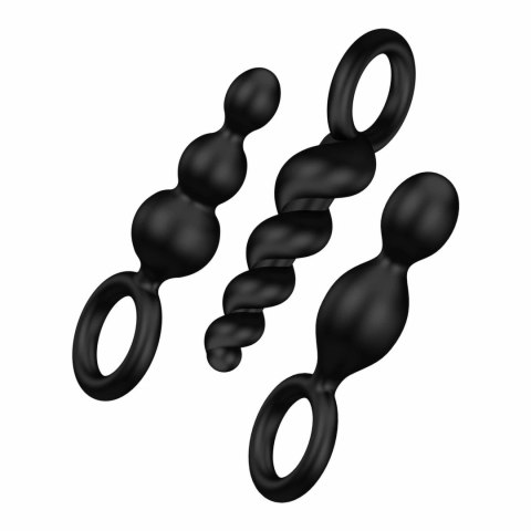 Satisfyer Booty Call Plugs Black - Zestaw trzech silikonowych plugow analnych