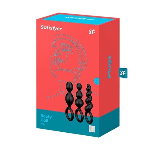 Satisfyer Booty Call Plugs Black - Zestaw trzech silikonowych plugow analnych