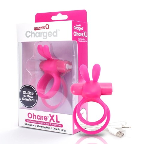 Screaming O Charged Ohare XL Pink - podwojny pierścień wibrujący, silikon