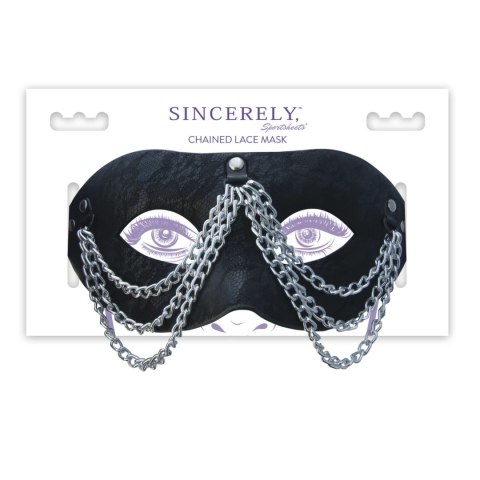 Sportsheets Sincerely Chained Lace Mask - maska z koronką i łańcuszkami