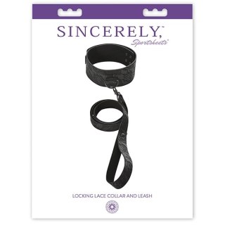 Sportsheets Sincerely Locking Lace Collar & Leash - ozdobna obroża z koronką 50 cm