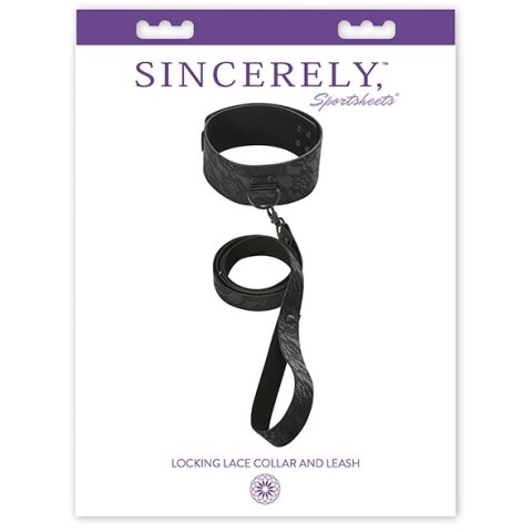 Sportsheets Sincerely Locking Lace Collar & Leash - ozdobna obroża z koronką 50 cm