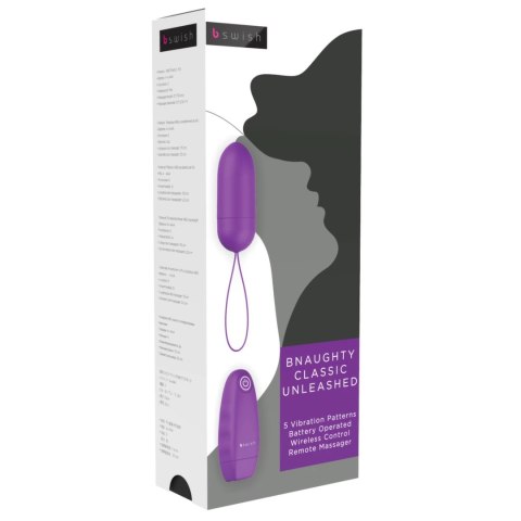 B Swish Bnaughty Classic Unleashed Purple - model bezprzewodowy, 7,6 cm
