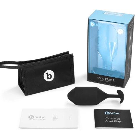 B-Vibe Snug Plug 5 Black - silikonowy ciężki model anatomiczny 371g