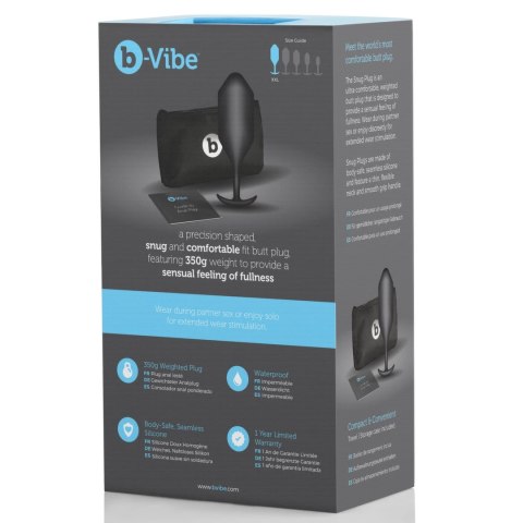 B-Vibe Snug Plug 5 Black - silikonowy ciężki model anatomiczny 371g
