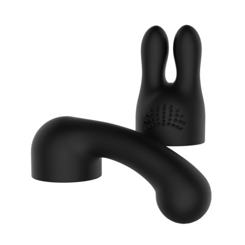 Bodywand Curve Accessory Black - zestaw końcowek do masażera, czarny