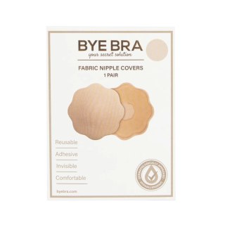 Bye Bra Fabric Nipple Covers Nude - materiałowe osłonki kwiaty 1 para