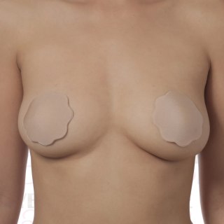 Bye Bra Fabric Nipple Covers Nude - materiałowe osłonki kwiaty 1 para