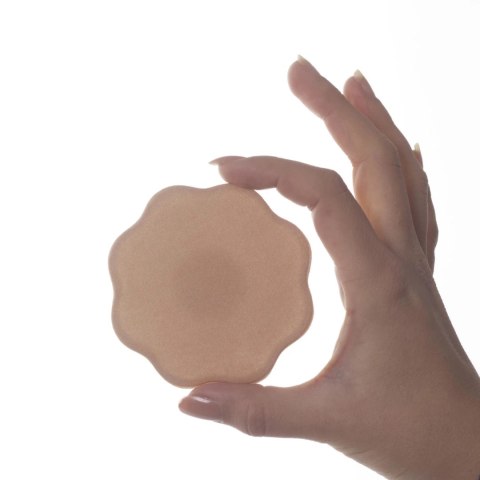 Bye Bra Fabric Nipple Covers Nude - materiałowe osłonki kwiaty 1 para