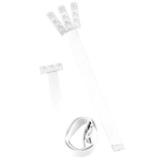 Bye Bra Flexible Low Back Straps 3 haftki czarny/biały regulowane