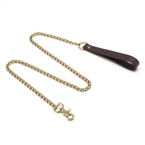 Coco de Mer Leather Lead brązowa smycz z naturalnej skory 109 cm