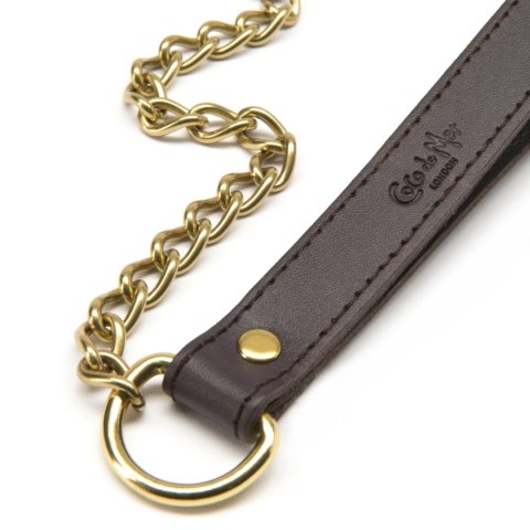 Coco de Mer Leather Lead brązowa smycz z naturalnej skory 109 cm