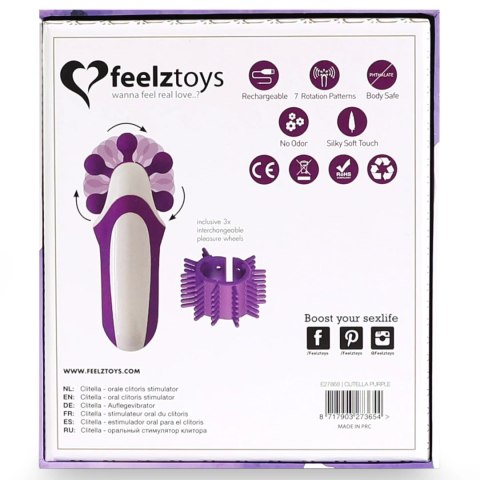 FeelzToys Clitella Purple - Kompaktowy Stymulator Klitorisu USB