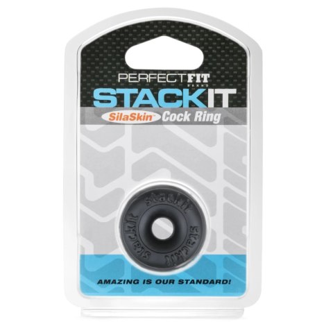 Perfect Fit Stackit Black - elastyczny pierścień silikonowy czarny