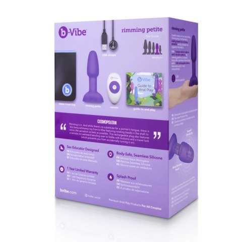 B-Vibe Rimming Petite Purple - kompaktowa maszyna intymna z pilotem