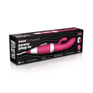 Bodywand Wand Plus Power Plug-In Rabbit Pink - model zasilany sieciowo, silikonowy