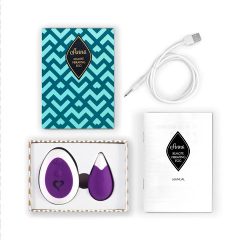 FeelzToys Anna Deep Purple - Jajko wibrujące z pilotem, silikon, 10 trybow